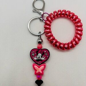 Disney Minnie Mouse Heart Beaded Bag Charm